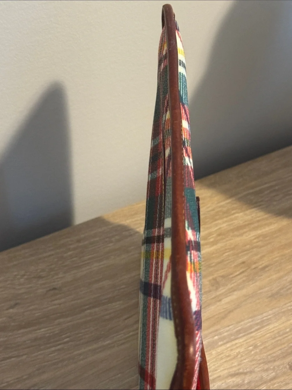 Multicolor Plaid Women or Men’s (TABLET/KINDLE) Pouch with Brown Trim